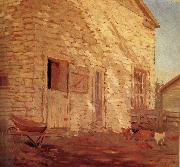Grant Wood Old Stone and barn oil painting on canvas